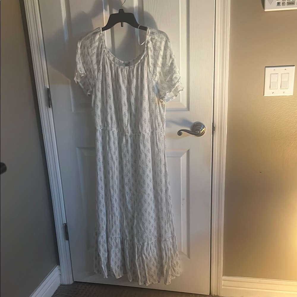 Style & Co. White Scoop Neck Maxi Dress